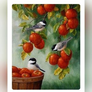 Apple Harvest Chickadees Paint By Numbers Canvas and Paint 40cmx50cm